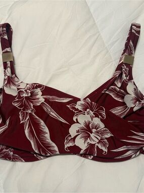 Miraclesuit 36DD Burgundy Floral Bikini Top🌴